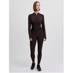 Pantalon d'équitation LeMieux à basanes silicone Brilliance femme Espresso Marron