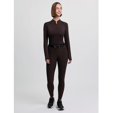 Pantalon d'équitation LeMieux à basanes silicone Brilliance femme Espresso Marron