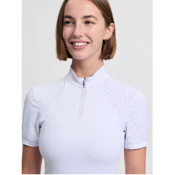 Polo de concours LeMieux manches courtes Brilliance Verity femme Blanc