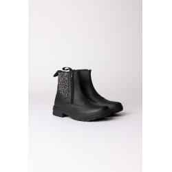 Boots jodhpur Horze Sporty cuir végan éléments effet cristal Noir