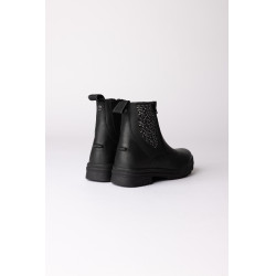 Boots jodhpur Horze Sporty cuir végan éléments effet cristal Noir