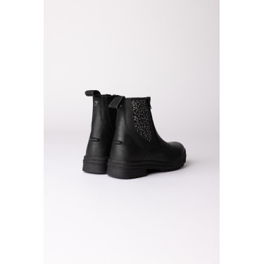 Boots jodhpur Horze Sporty cuir végan éléments effet cristal Noir