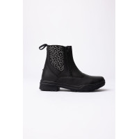 Boots jodhpur Horze Sporty cuir végan éléments effet cristal Noir