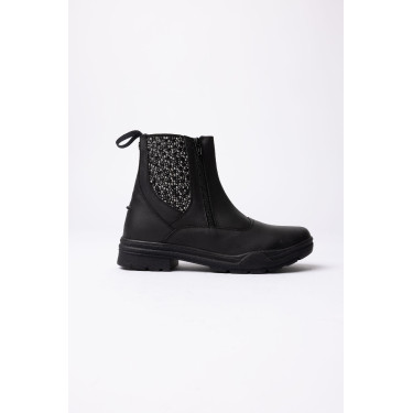 Boots jodhpur Horze Sporty cuir végan éléments effet cristal Noir