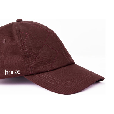 Casquette Horze enfant Surpiquée Acajou rouge bourgogne Casquette Horze enfant Surpiquée Acajou rouge bourgogne