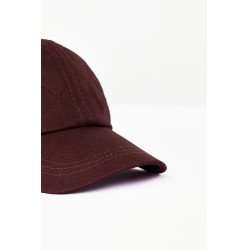 Casquette Horze enfant Surpiquée Acajou rouge bourgogne Casquette Horze enfant Surpiquée Acajou rouge bourgogne