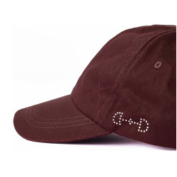 Casquette Horze enfant Surpiquée Acajou rouge bourgogne Casquette Horze enfant Surpiquée Acajou rouge bourgogne