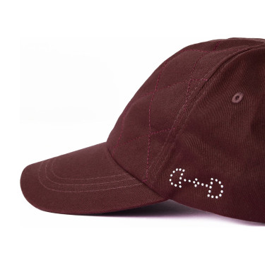 Casquette Horze enfant Surpiquée Acajou rouge bourgogne Casquette Horze enfant Surpiquée Acajou rouge bourgogne