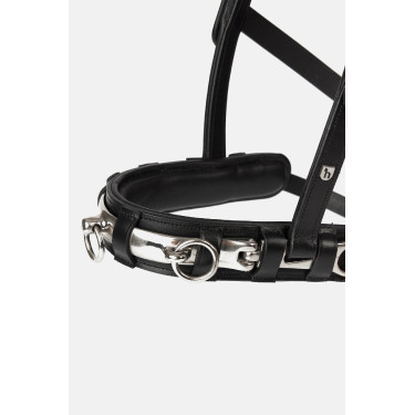 Caveçon Horze en cuir Noir