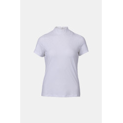 Polo de concours B Vertigo Charlotta femme manches courtes Blanc / bleu turquoise Polo de concours B Vertigo Charlotta femme manches courtes Blanc / bleu turquoise