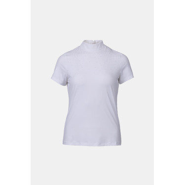 Polo de concours B Vertigo Charlotta femme manches courtes Blanc / bleu turquoise Polo de concours B Vertigo Charlotta femme manches courtes Blanc / bleu turquoise