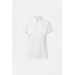 Polo de concours Horze Louisa mesh femme Blanc / bleu turquoise Polo de concours Horze Louisa mesh femme Blanc / bleu turquoise