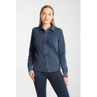 Chemise Horze Ulrika western femme Bleu denim