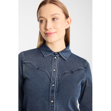Chemise Horze Ulrika western femme Bleu denim