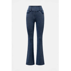 Legging d’équitation Horze Emery western femme coupe bootcut effet denim Bleu denim