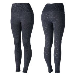 Legging d'équitation Horze sans couture fond intégral silicone Vanessa femme Denim Bleu