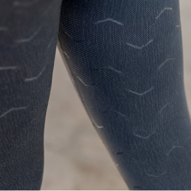 Legging d'équitation Horze sans couture fond intégral silicone Vanessa femme Gris