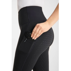 Legging d’équitation Horze Vilma femme à fond intégral rafraîchissant Noir
