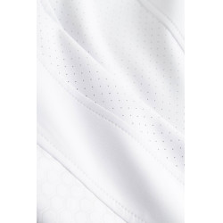 Pantalon d’équitation Horze Matilda perforé femme full grip Blanc / bleu turquoise