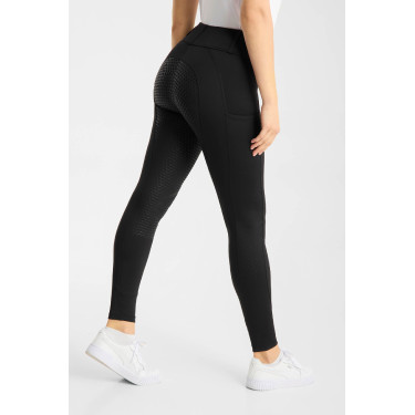 Pantalon d’équitation Horze Matilda perforé femme full grip Noir