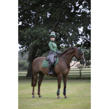 Toque My LeMieux en soie pour casque Vert chasseur