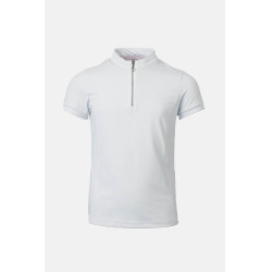 T-shirt d’entraînement Horze Mina Young Rider Blanc / bleu turquoise