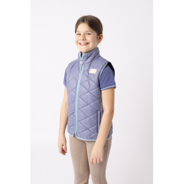 Veste d'équitation sans manches Horze Selina enfant Velvet morning Bleu Veste d'équitation sans manches Horze Selina enfant Velvet morning Bleu