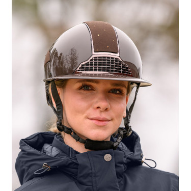 Casque d’équitation Swing H24 Lady Spark Marron brillant paillettes Casque d’équitation Swing H24 Lady Spark Marron brillant paillettes