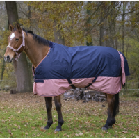 Couverture Equithème TYREX 600 D Marine / or rose Bleu