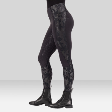 Legging d'équitation Euro-Star Breez FullGrip Noir / camouflage