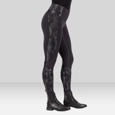 Legging d'équitation Euro-Star Breez FullGrip Noir / camouflage