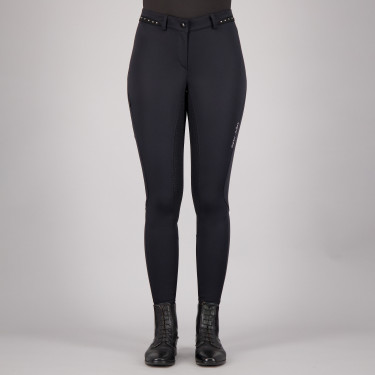 Pantalon d'équitation Euro-star Equitation Queen Diamond FullGrip été Noir