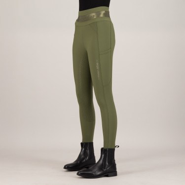 Legging d'équitation Euro-Star Impress FullGrip Olive Vert