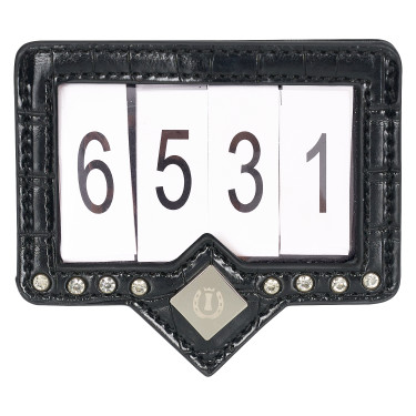 Porte-numéro pour tapis de selle Imperial Riding Show and Glow Noir / croco noir