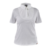 Chemise à lavallière manches courtes jeune cavalier Shires Aubrion Blanc