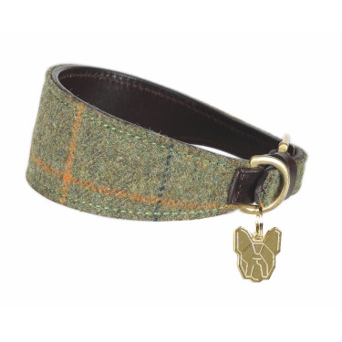 Collier en tweed pour lévrier Shires Digby & Fox Carreaux rouge / jaune / bleu Motifs