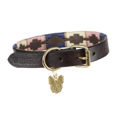 Collier pour chien Drover Polo Shires Digby & Fox Marine / rose / naturel Bleu