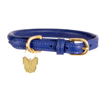 Collier pour chien en cuir rond Shires Digby & Fox Marine Bleu marine