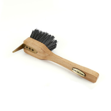 Cure-pied brosse Premium Shires Ezi-Groom Bois Beige