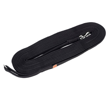 Laisse extra-longue en sangle matelassée Shires Digby & Fox Noir