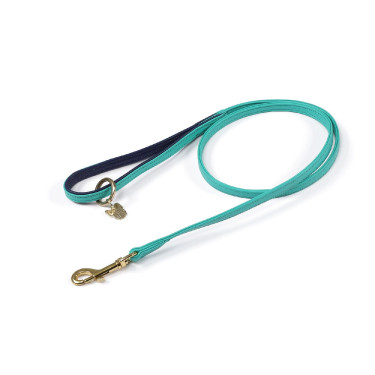 Laisse pour chien en cuir matelassé Shires Digby & Fox Aqua Bleu