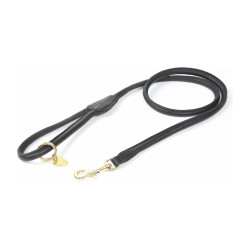 Laisse pour chien en cuir rond Shires Digby & Fox Noir
