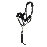 Licol et longe en fausse fourrure Shires Arma Noir