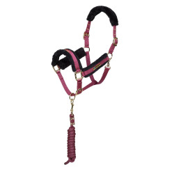 Licol et longe logo Shires Arma Bordeaux
