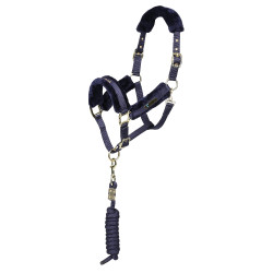 Licol et longe logo Shires Arma Marine Bleu marine
