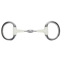 Mors à olives anneau plat double brisure EquiKind Softie Shires Acier Argent