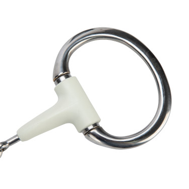 Mors à olives anneau plat double brisure EquiKind Softie Shires Acier Argent