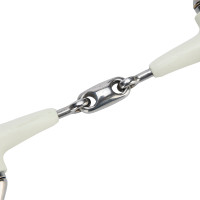 Mors à olives anneau plat double brisure EquiKind Softie Shires Acier Argent