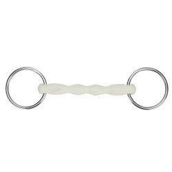 Mors anneaux libres canon courbe EquiKind Softie Shires Acier Argent