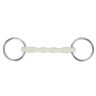 Mors anneaux libres canon courbe EquiKind Softie Shires Acier Argent